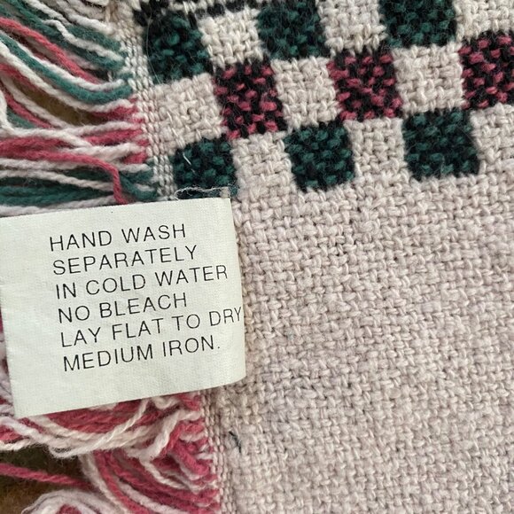 Lillian Vernon Christmas Tapestry Throw Blanket Reversible Stockings Snowmen - Picture 4 of 9